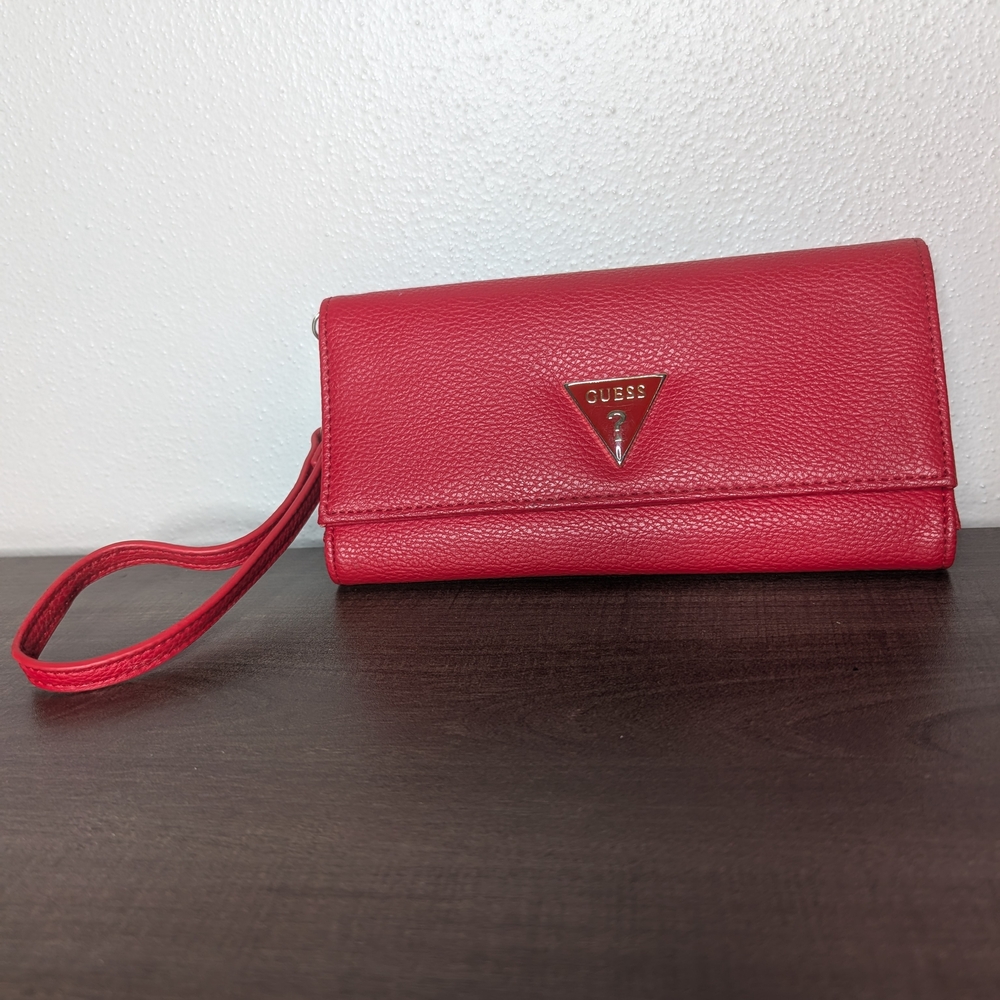 GUESS Vibrant Red Wristlet Bag